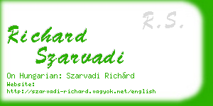 richard szarvadi business card